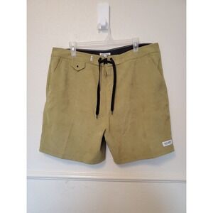 Banks Journal Mens Corduroy Board Shorts Size 38 Olive Green Hybrid Surf Trunks